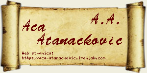 Aca Atanacković vizit kartica